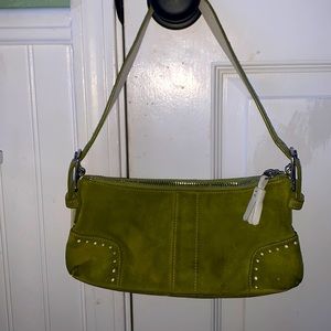 green vintage coach bag